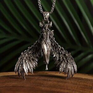 Goddess Lilith dark angel punk goth pendant necklace on 23 inch box chain new